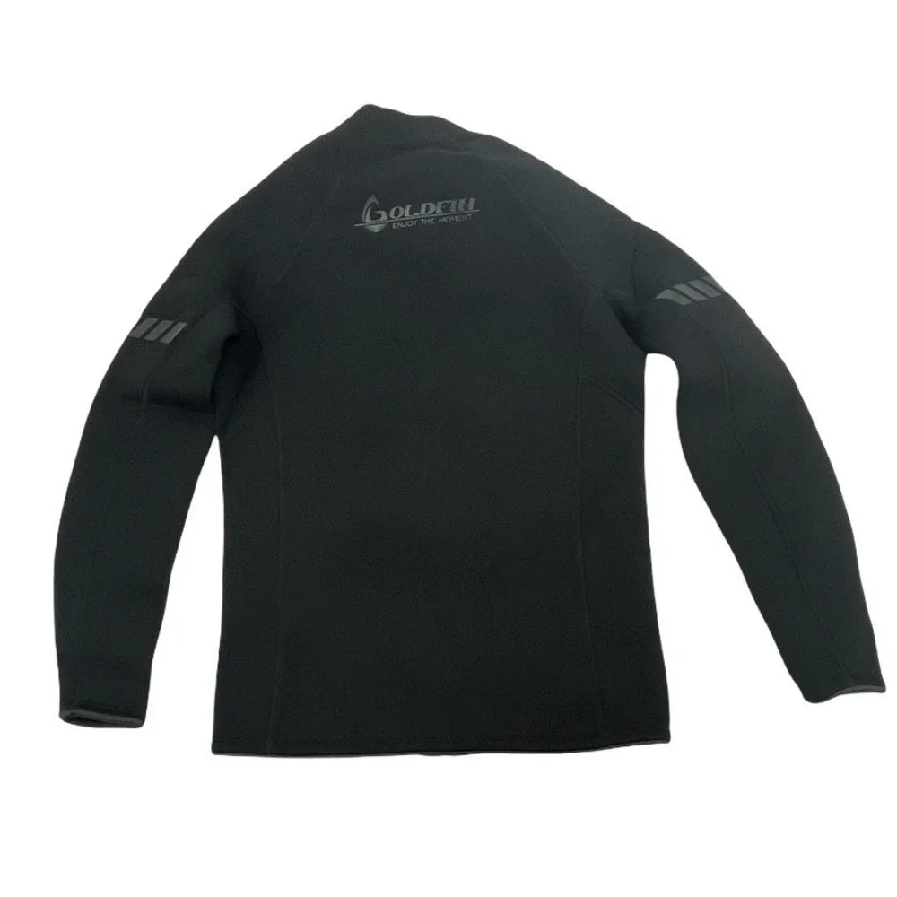 Goldfin Men Wetsuit Jacket Front Zip Black Neoprene Medium